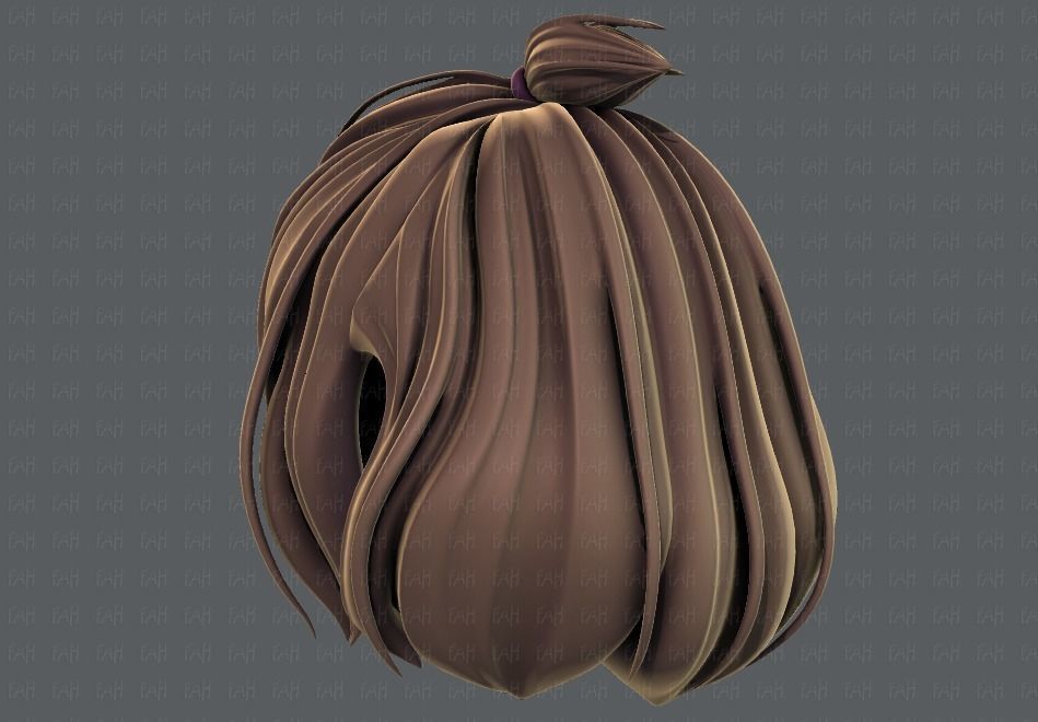 3D Hair style for girl V66 Low-poly 3D model_6