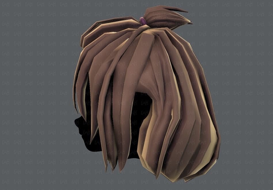 3D Hair style for girl V66 Low-poly 3D model_23