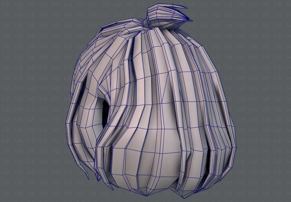 3D Hair style for girl V66 Low-poly 3D model_30