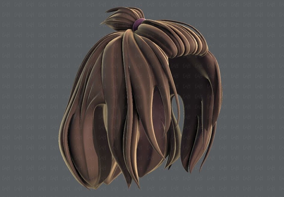 3D Hair style for girl V66 Low-poly 3D model_41