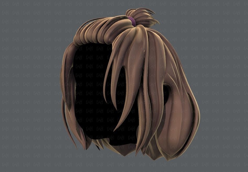 3D Hair style for girl V66 Low-poly 3D model_8