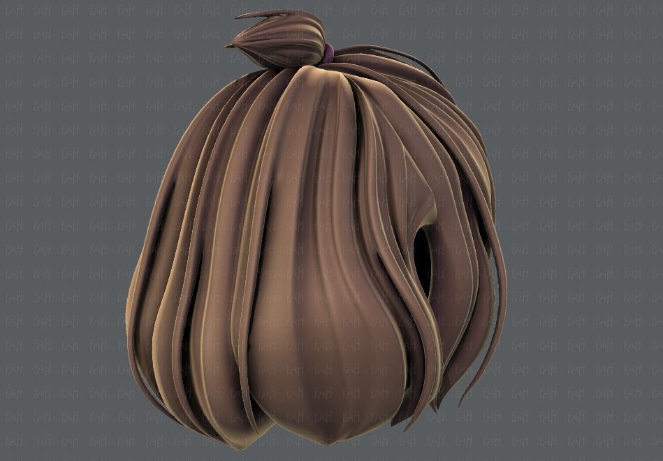 3D Hair style for girl V66 Low-poly 3D model_4