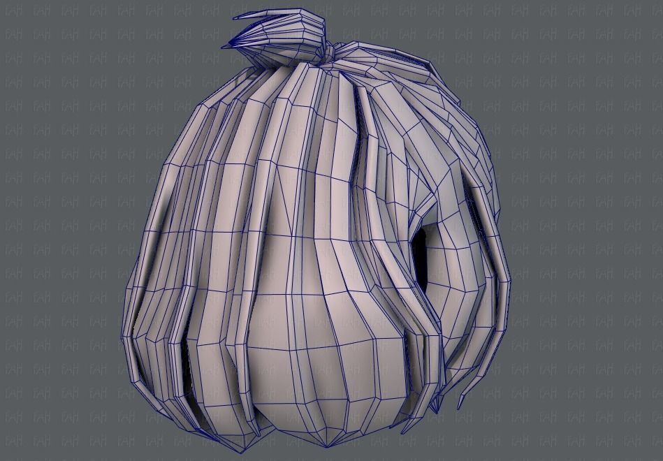 3D Hair style for girl V66 Low-poly 3D model_28