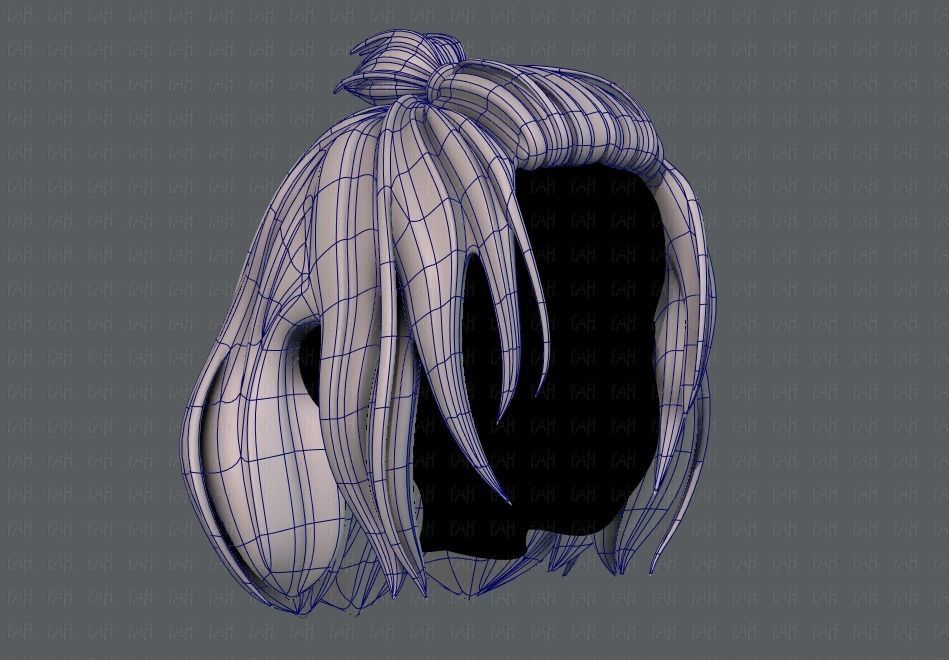 3D Hair style for girl V66 Low-poly 3D model_10