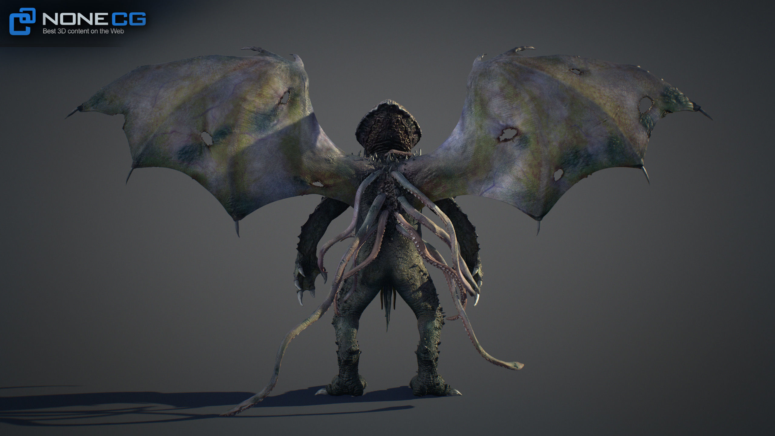 Cthulhu creature with wings 3D model_13