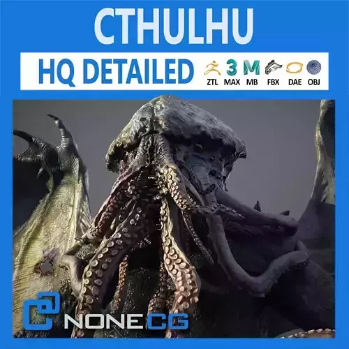 Cthulhu creature with wings 3D model