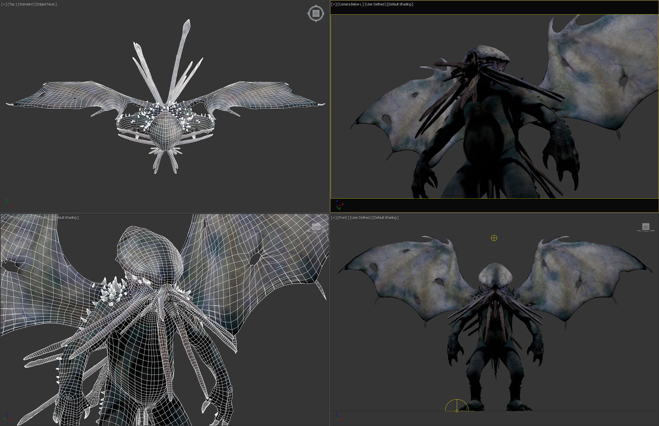 Cthulhu creature with wings 3D model_14