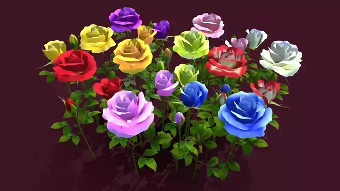 Flower Rose Madiver Low-poly 3D model