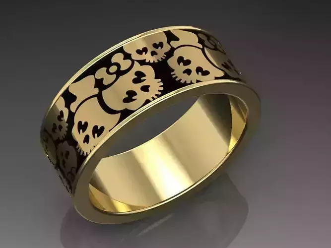 rings with sculls 3D print model