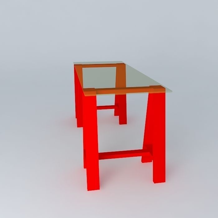 Desk with legs Free 3D model_2