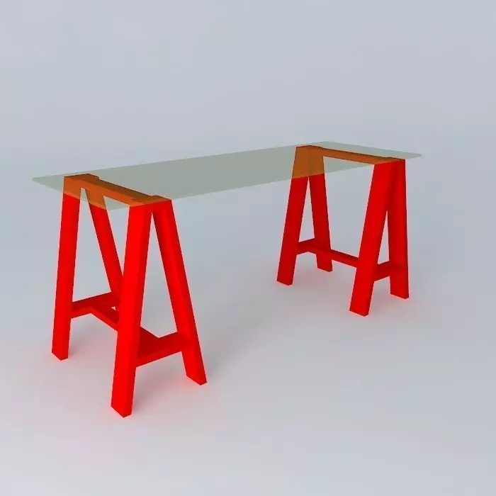 Desk with legs Free 3D model_0