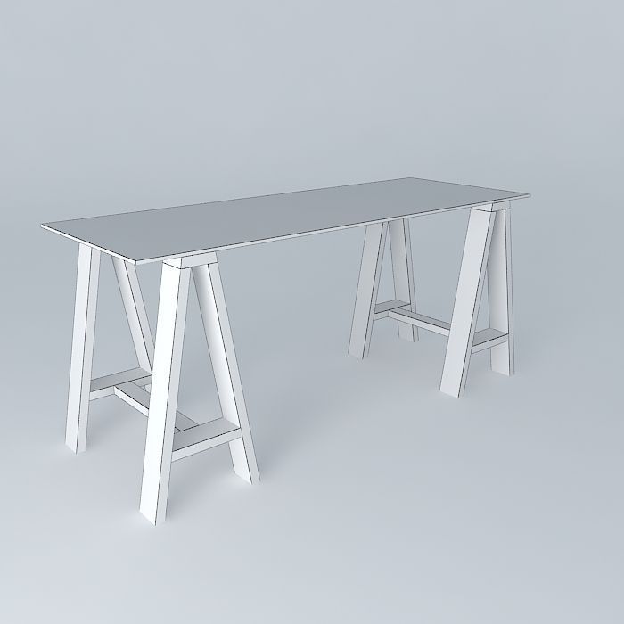 Desk with legs Free 3D model_3