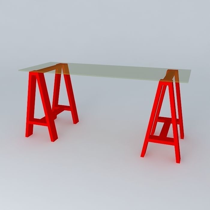 Desk with legs Free 3D model_1