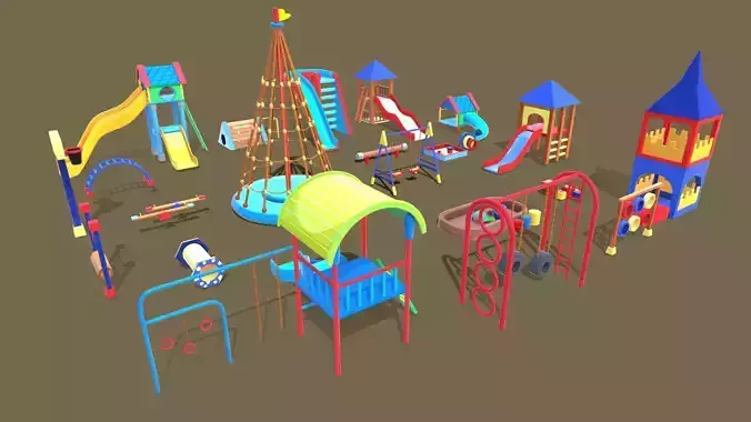 Playground Kid Low-poly 3D model
