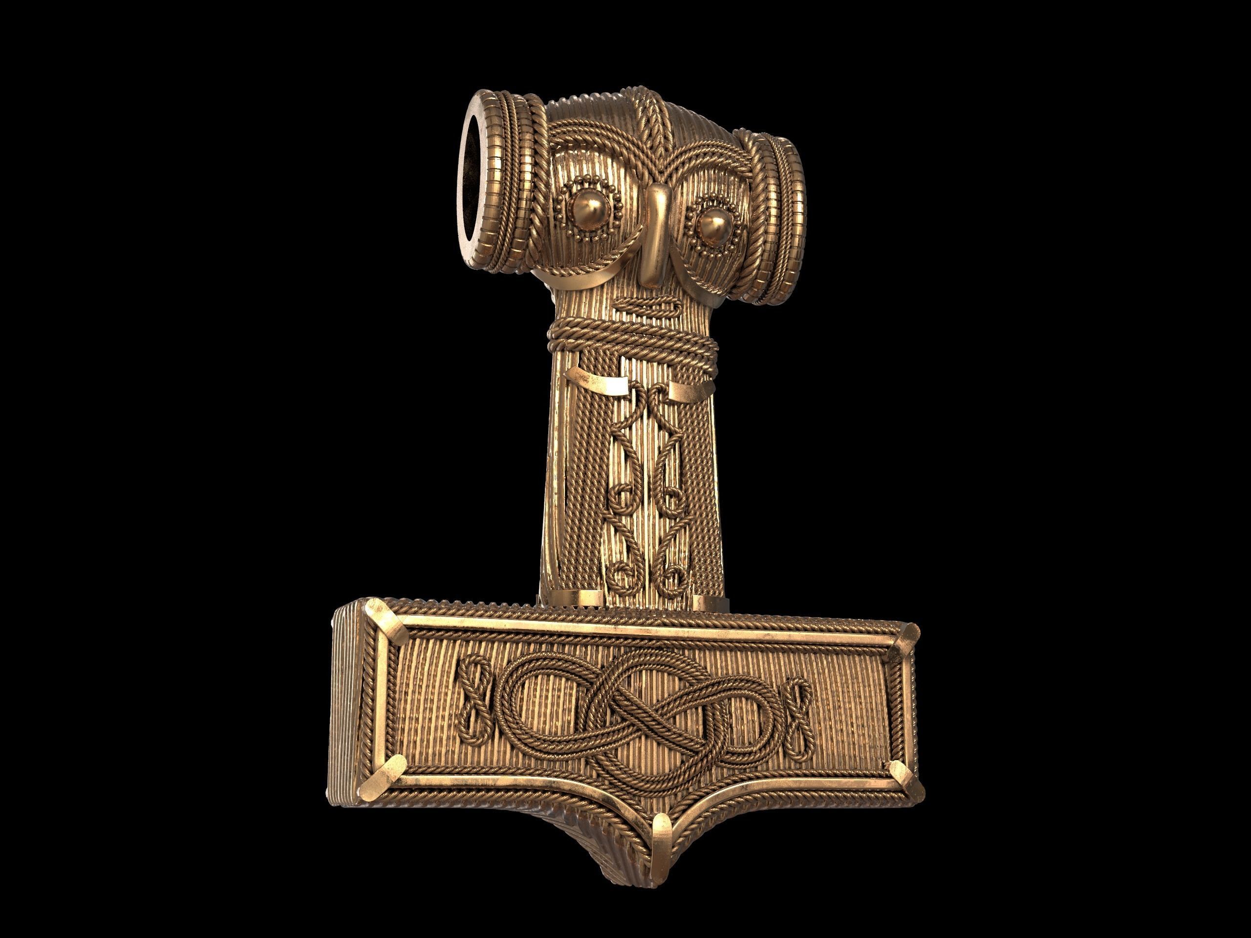 Mjolnir Thor Hammer 3D print model_3