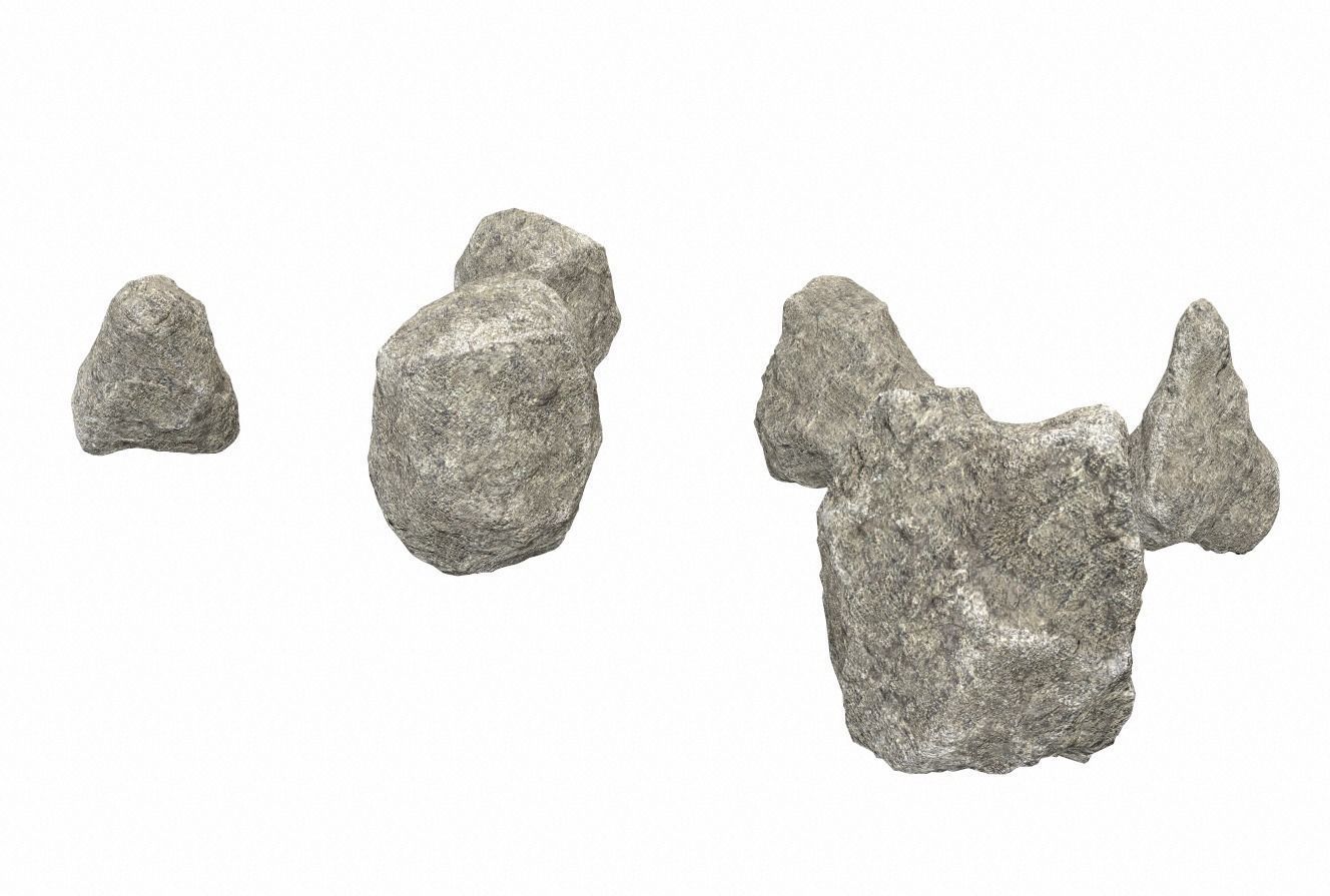 Rocks pack 2 PBR Low-poly 3D model_2