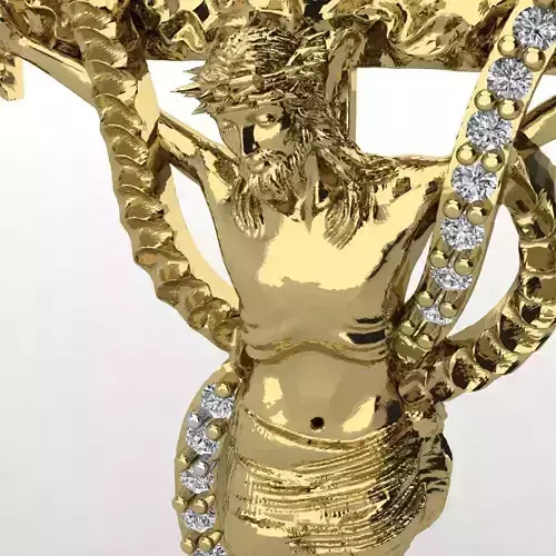 jesus cross diamond pendent 3D print model