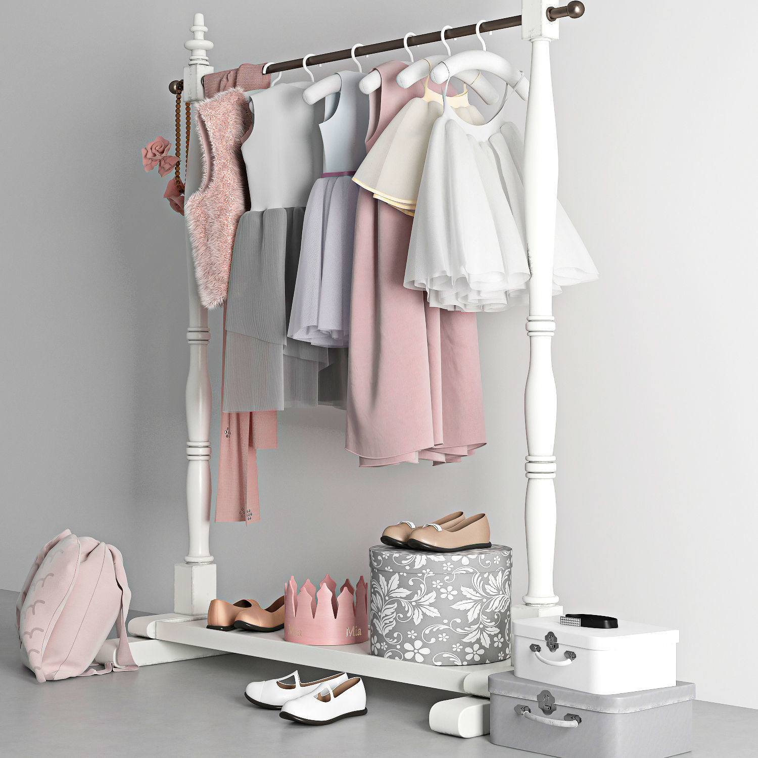 MINI WARDROBE RACK 3D model_2