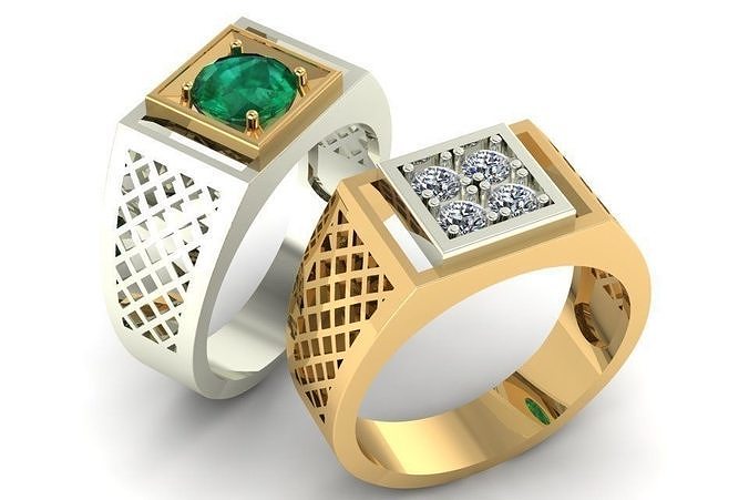 male signet with filigree 3D print model