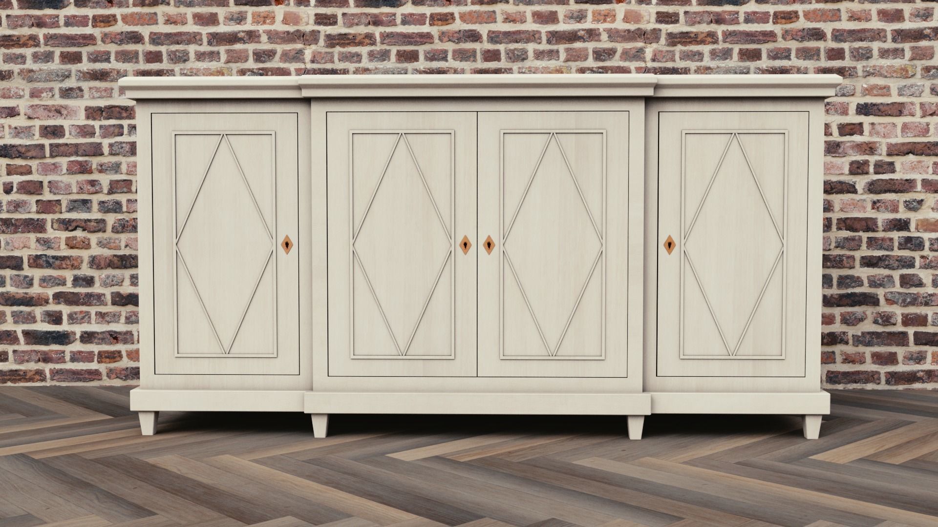 Cabinet sideboard Low-poly 3D model_4