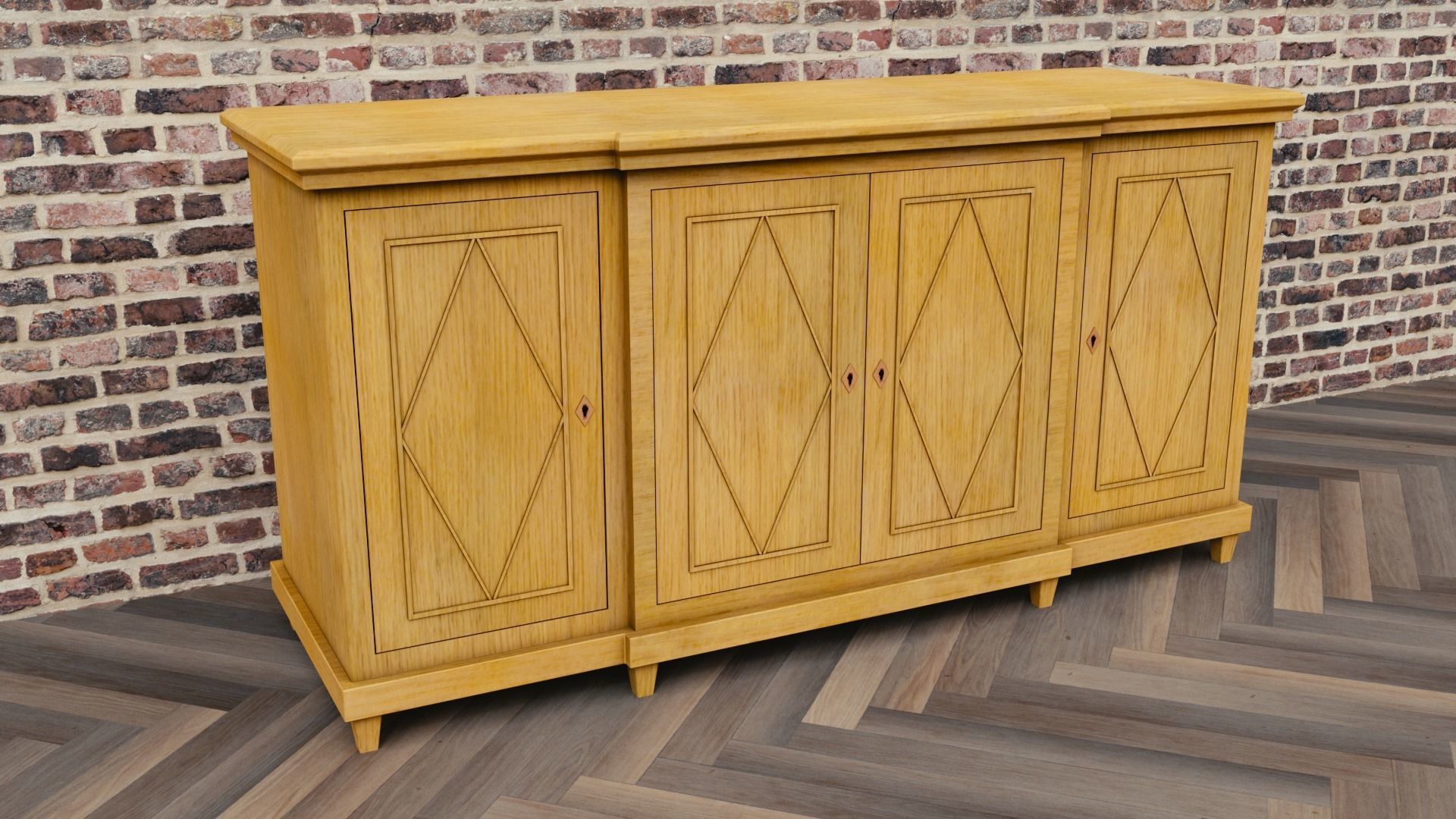 Cabinet sideboard Low-poly 3D model_8