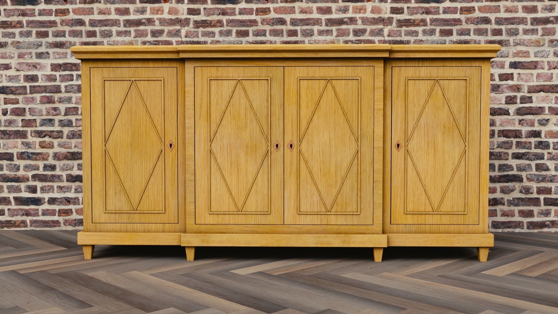 Cabinet sideboard Low-poly 3D model_5