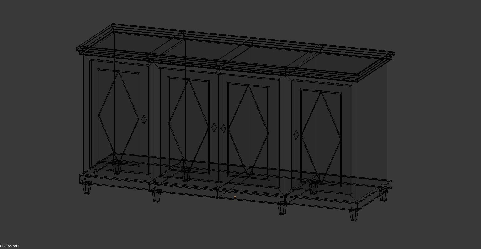 Cabinet sideboard Low-poly 3D model_11