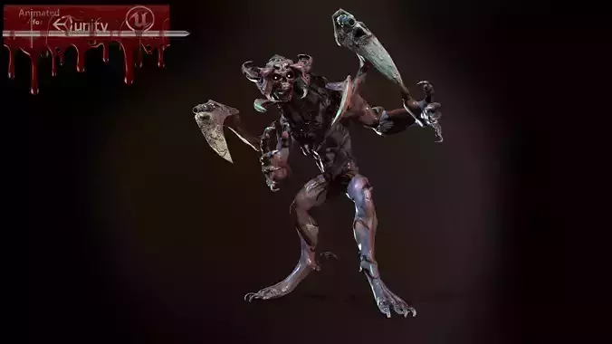 DoomDemon1 demon Low-poly 3D model