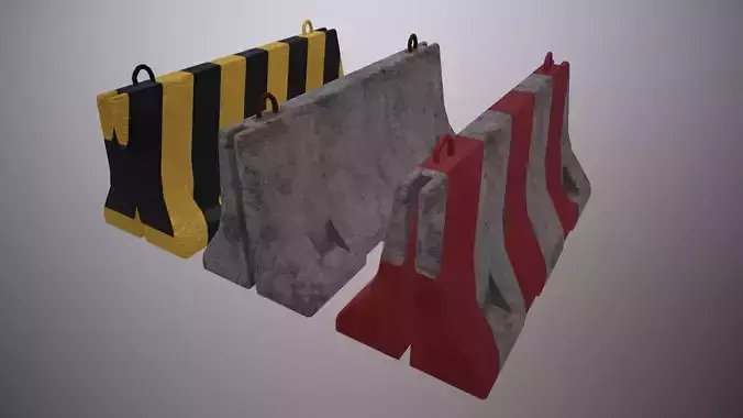 Old Concrete Barrier - PBR Game Ready