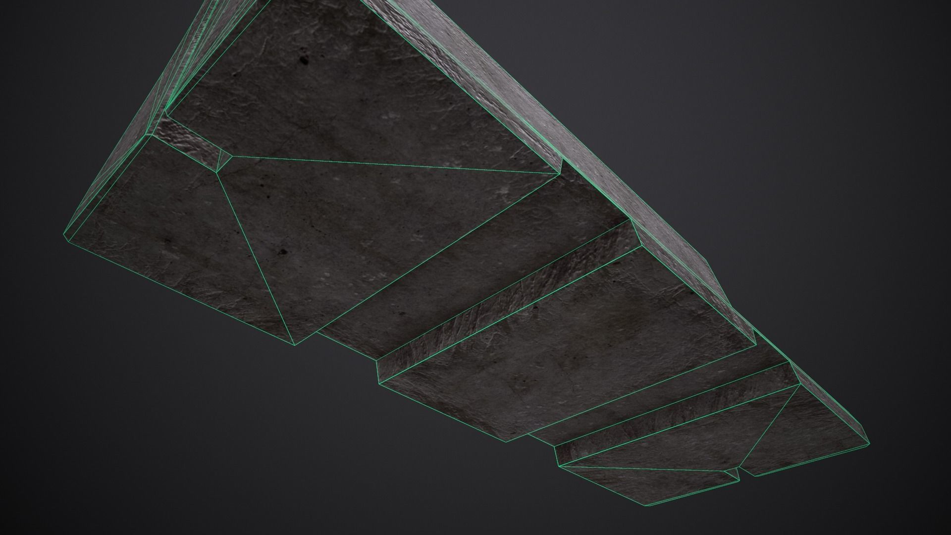 Old Concrete Barrier - PBR Game Ready Low-poly 3D model_5