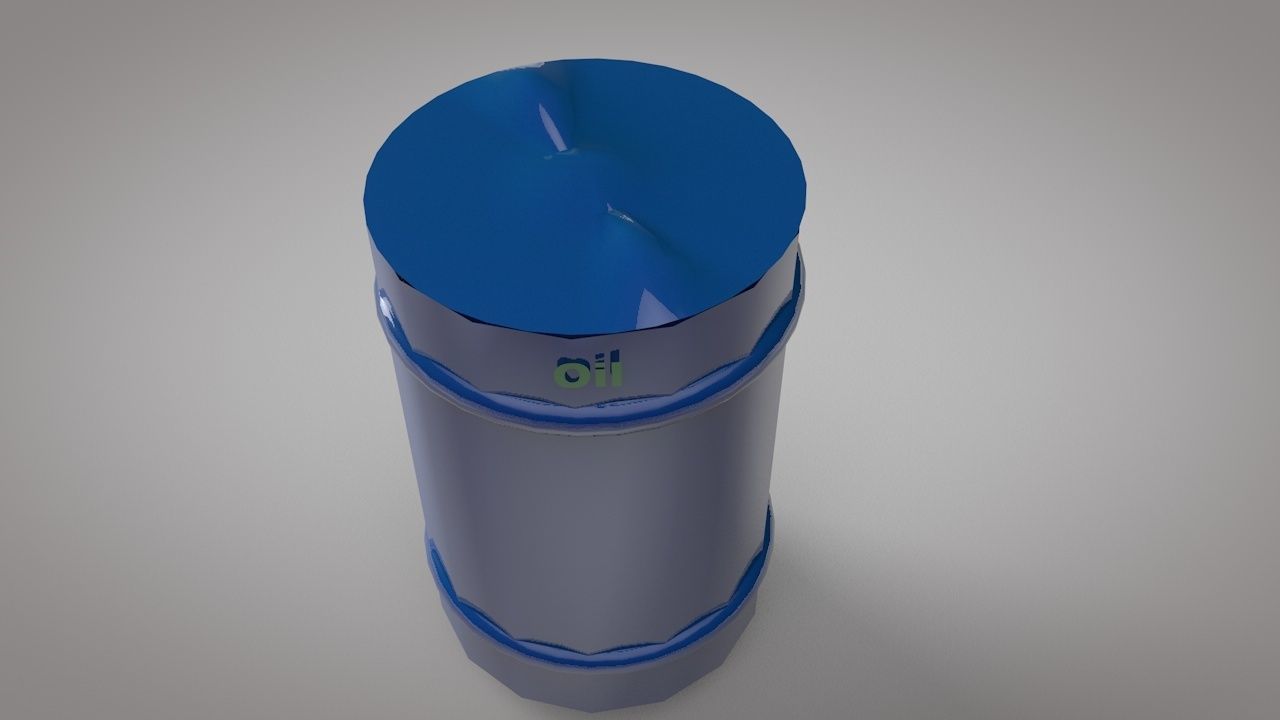 Oil drum  3D model_4