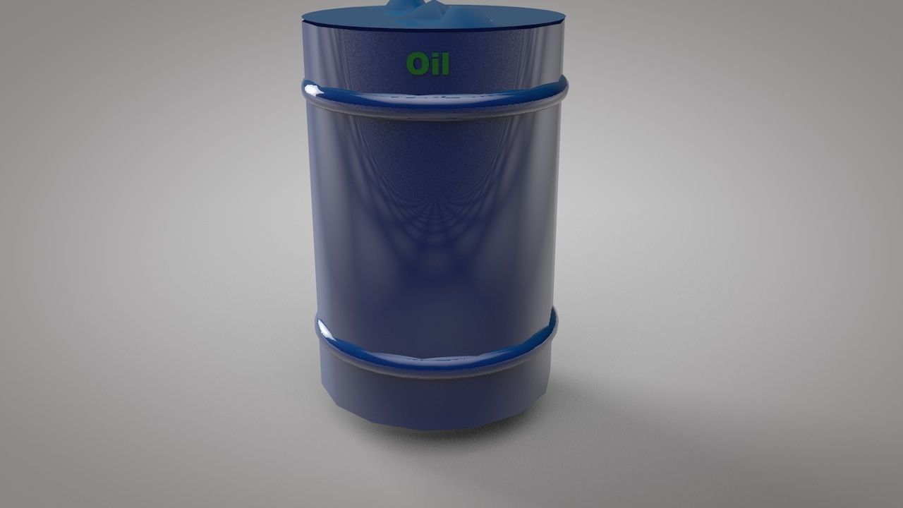 Oil drum  3D model_2