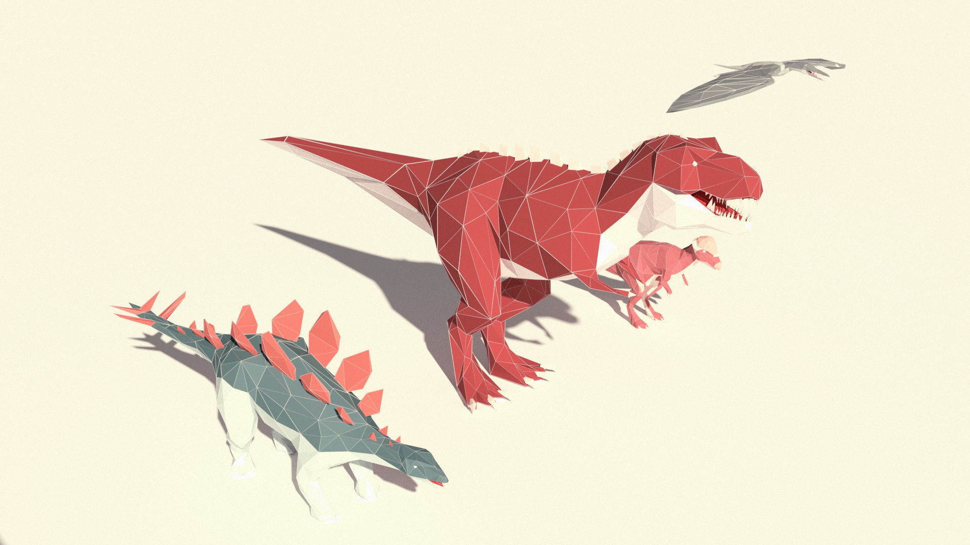 Low Poly Dinosaurs Pack Low-poly 3D model_25