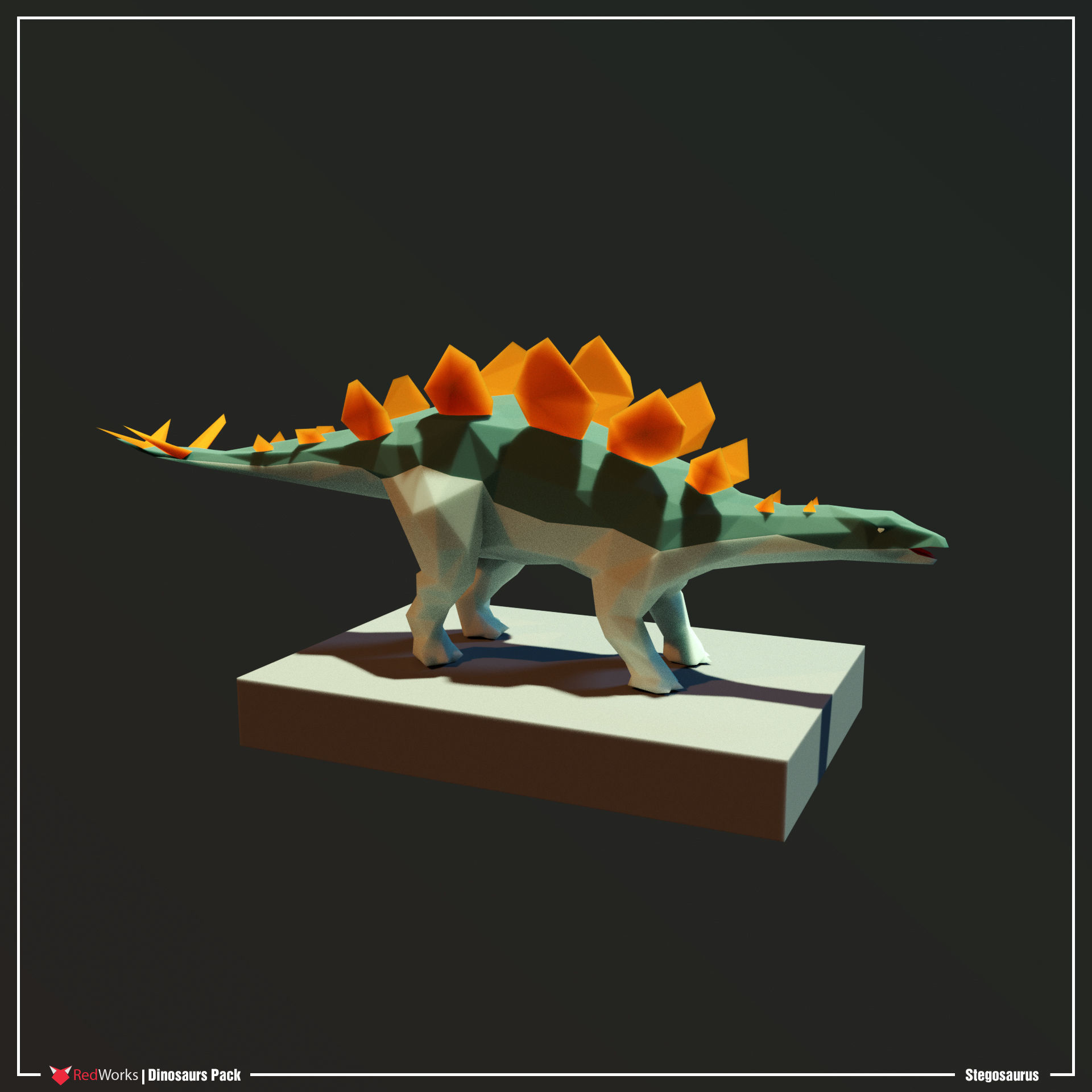 Low Poly Dinosaurs Pack Low-poly 3D model_11
