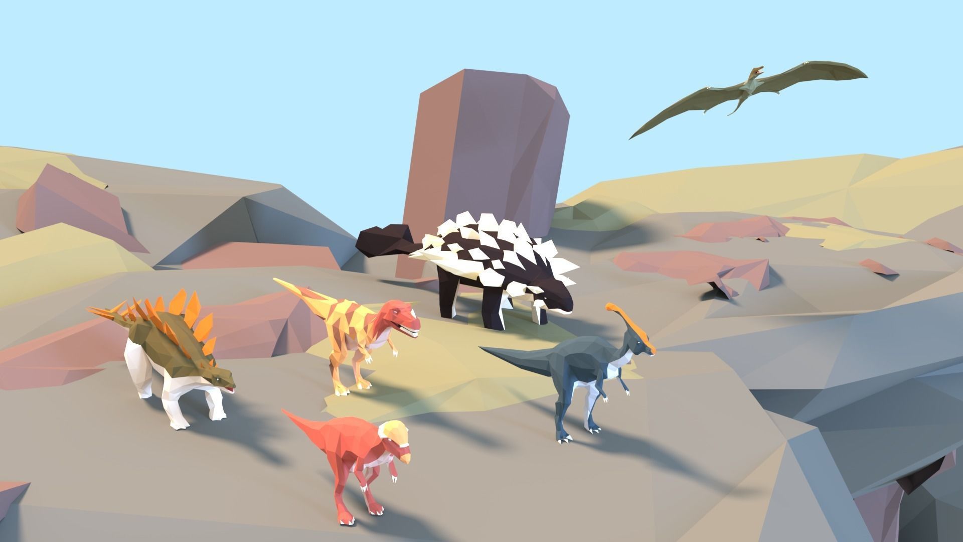 Low Poly Dinosaurs Pack Low-poly 3D model_15