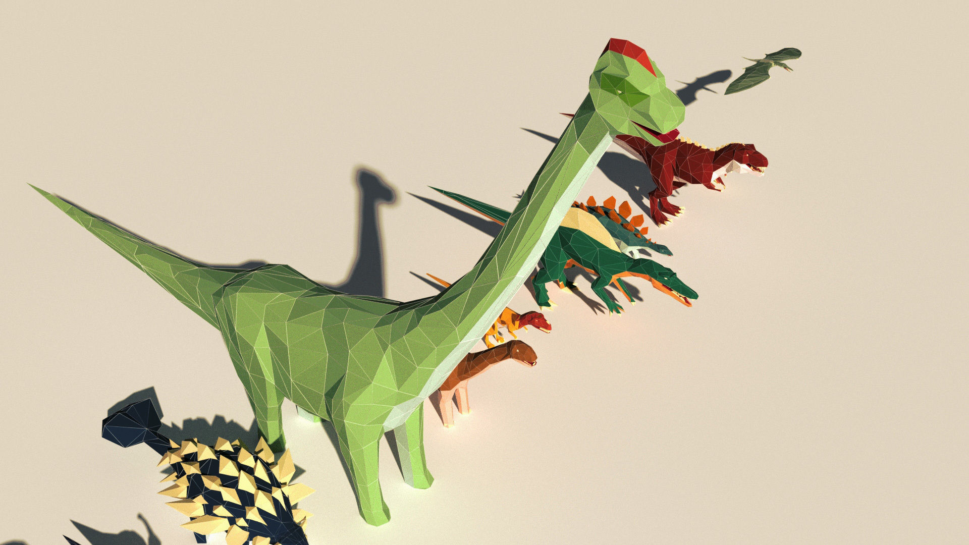 Low Poly Dinosaurs Pack Low-poly 3D model_22