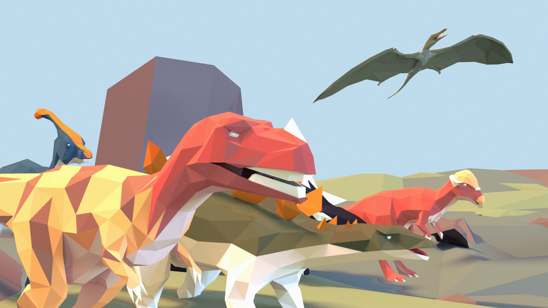 Low Poly Dinosaurs Pack Low-poly 3D model_19