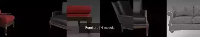 Furniture leather chair 3D Model Collection