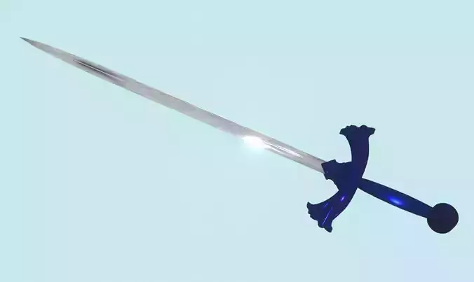 low poly game sword
