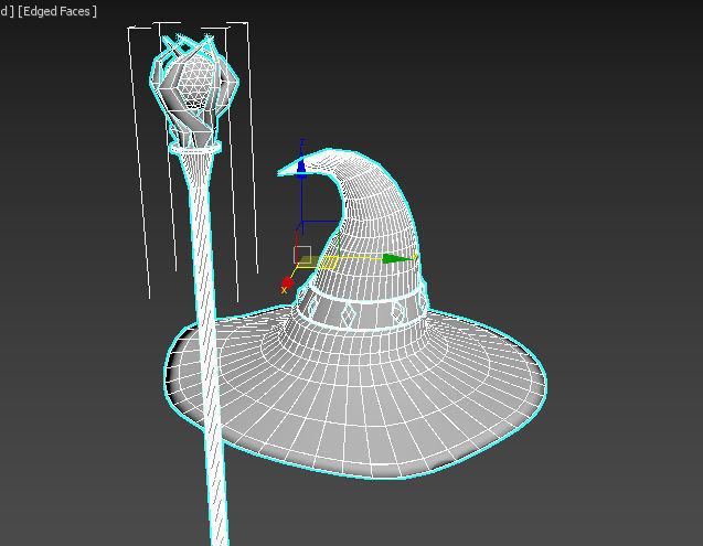Low Poly Wizard Hat  Low-poly 3D model_1