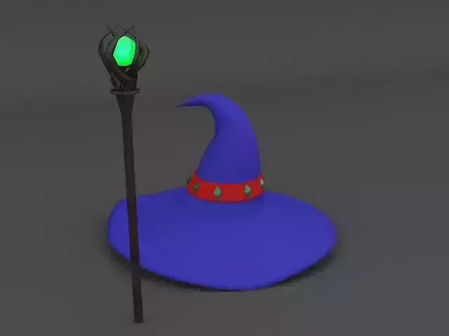 Low Poly Wizard Hat  Low-poly 3D model