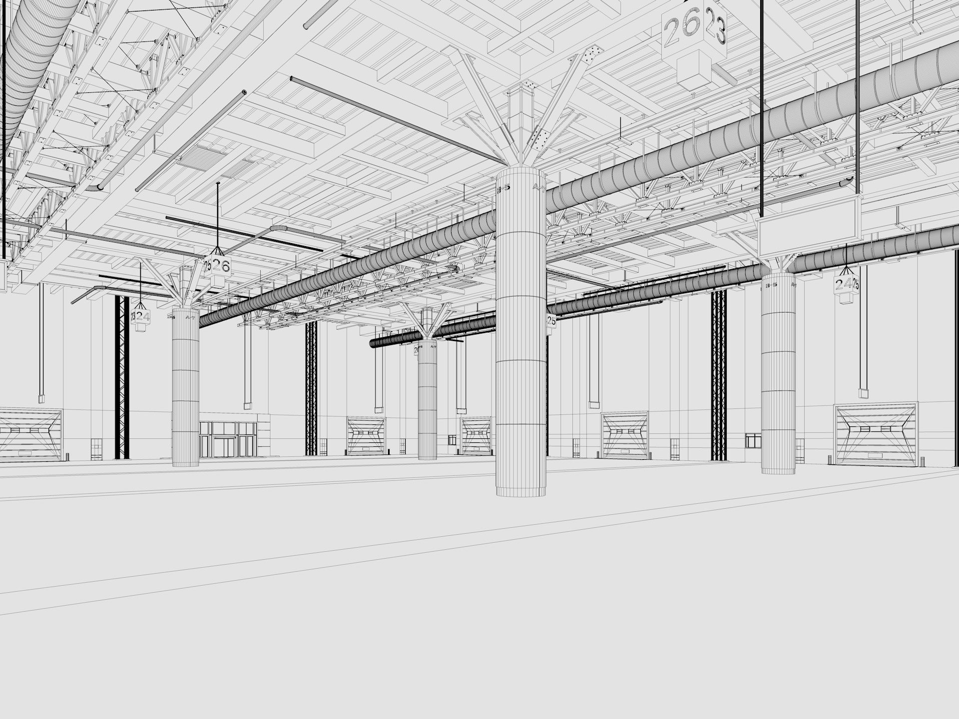 Exhibition Hall Warehouse 2 3D model_11