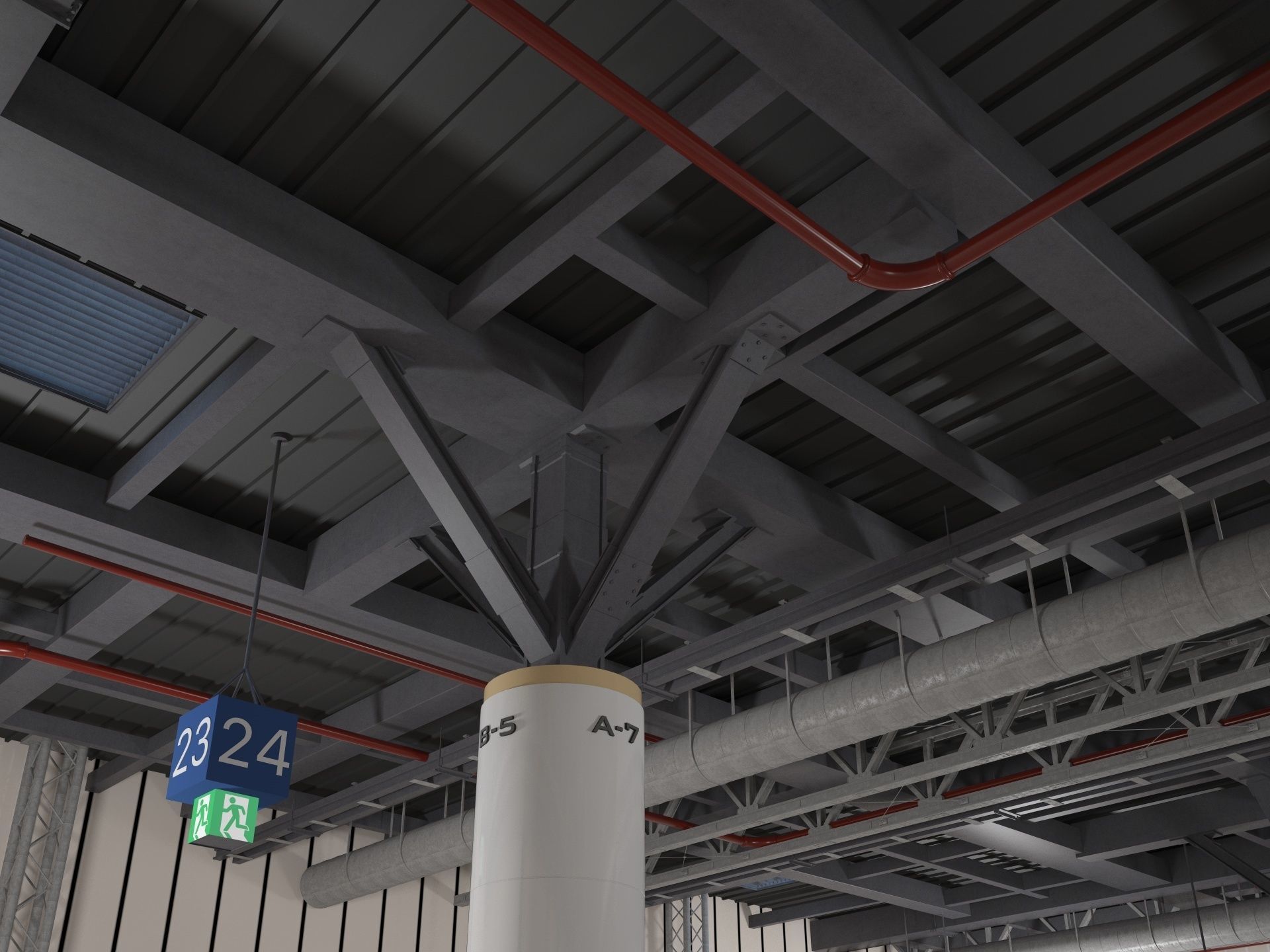 Exhibition Hall Warehouse 2 3D model_7