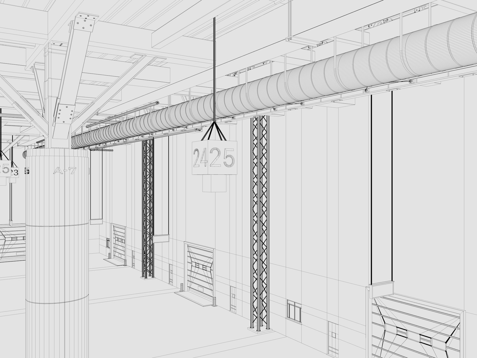 Exhibition Hall Warehouse 2 3D model_13