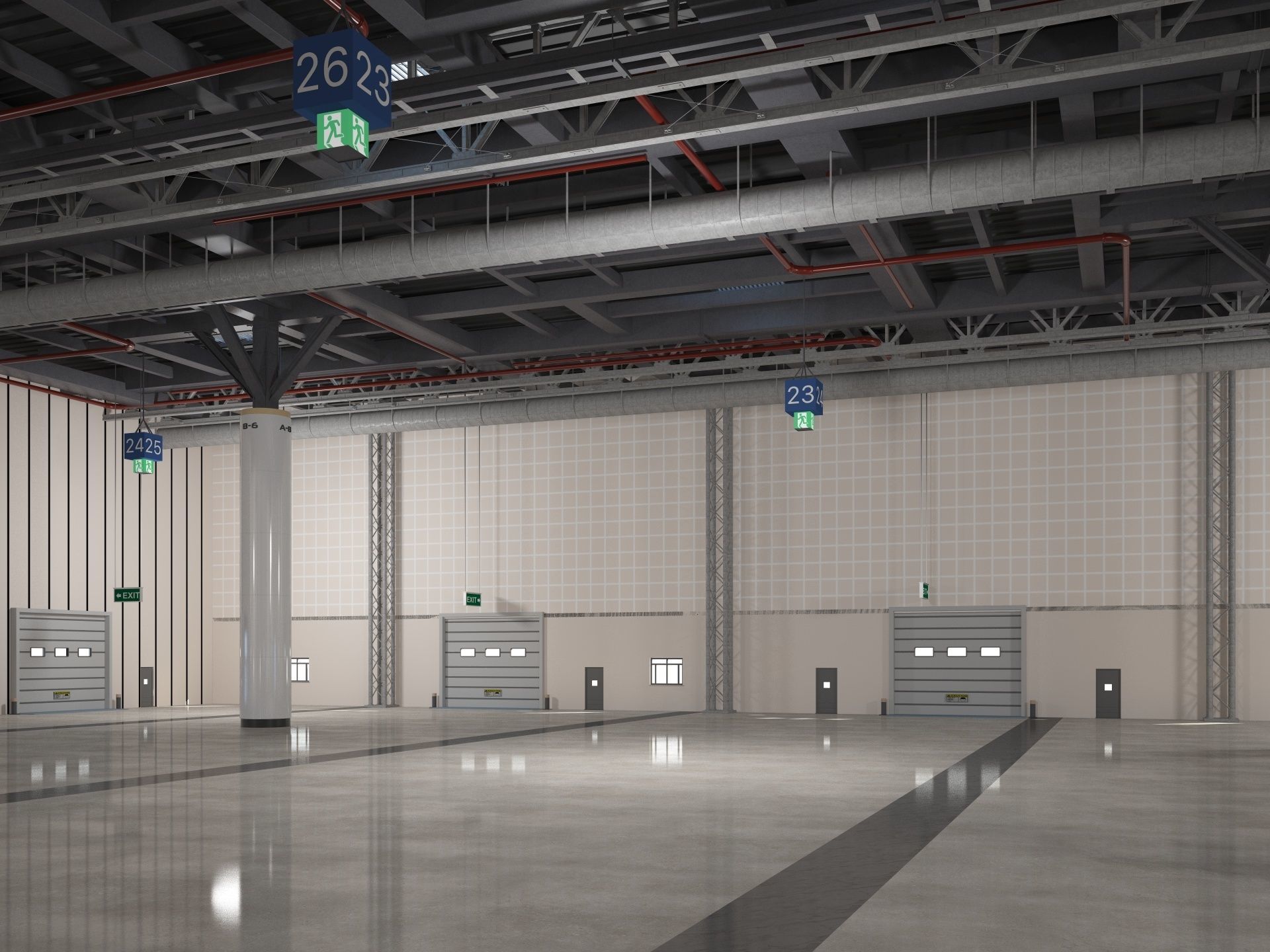 Exhibition Hall Warehouse 2 3D model_4