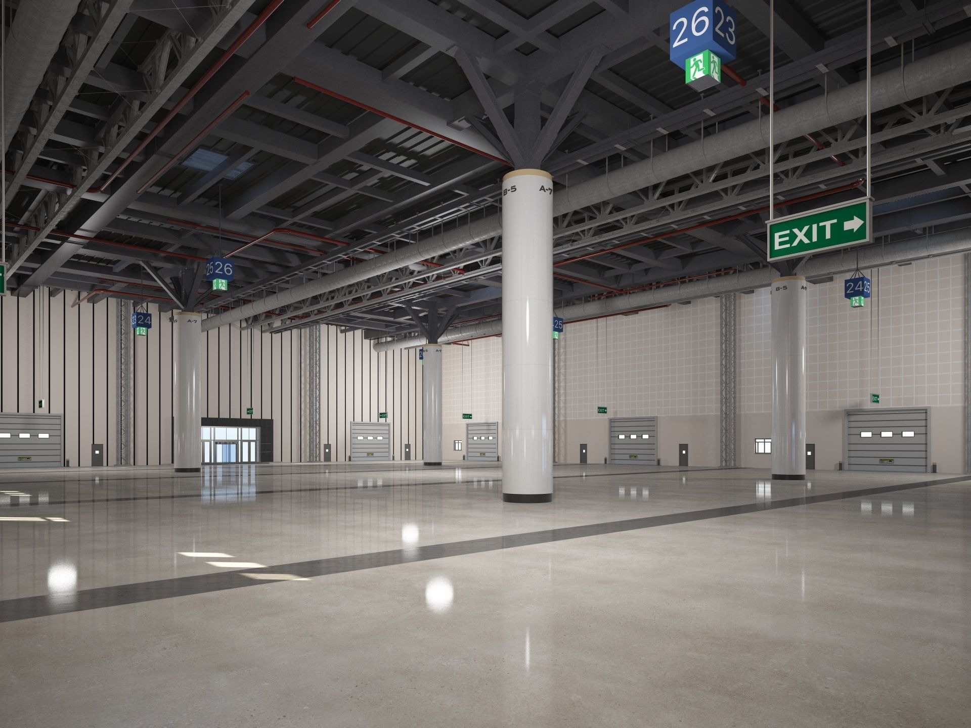 Exhibition Hall Warehouse 2 3D model_1