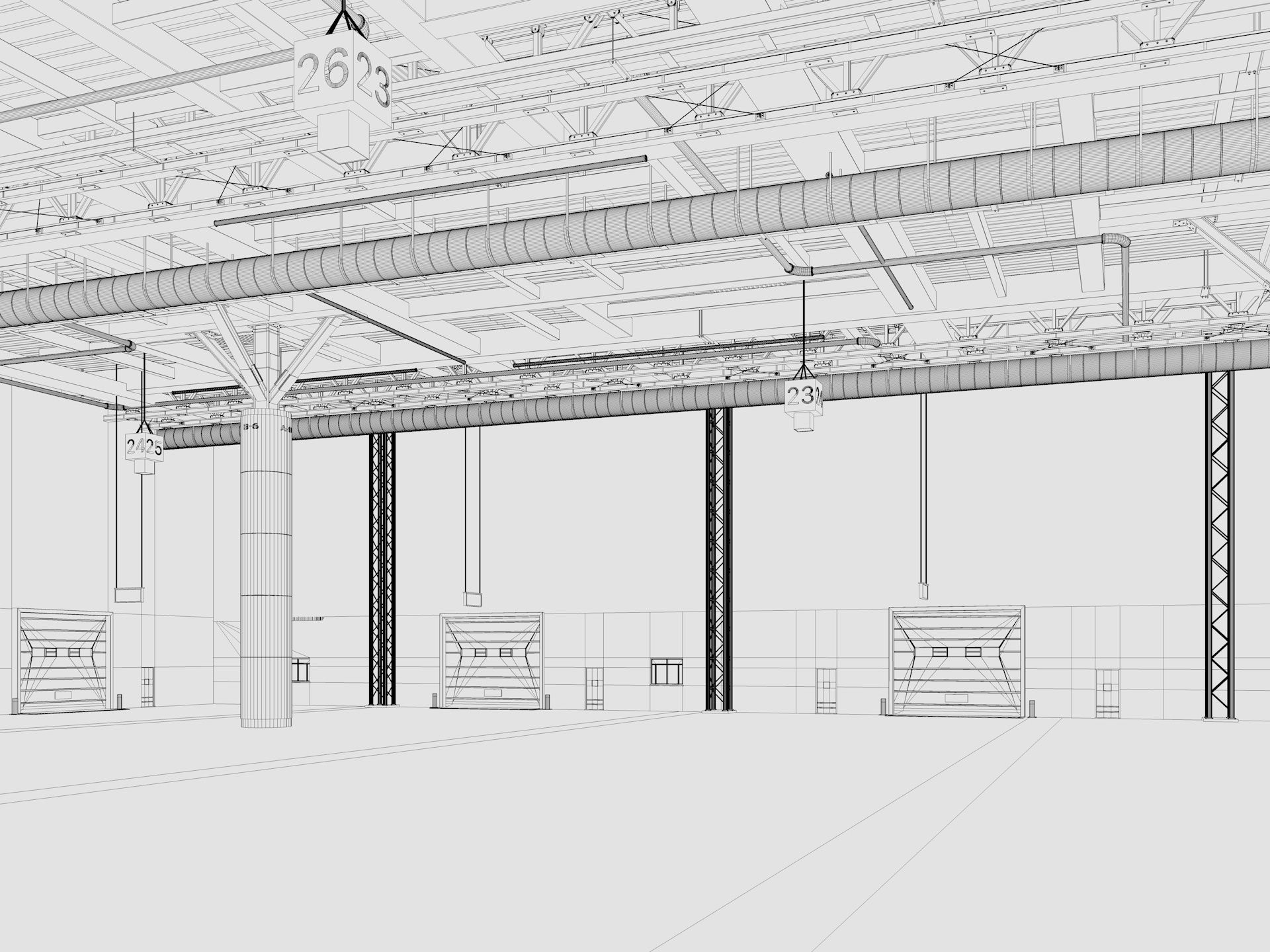 Exhibition Hall Warehouse 2 3D model_15