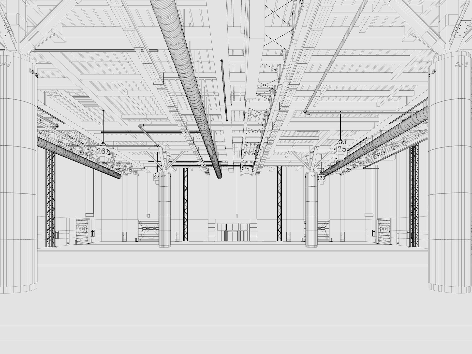 Exhibition Hall Warehouse 2 3D model_12