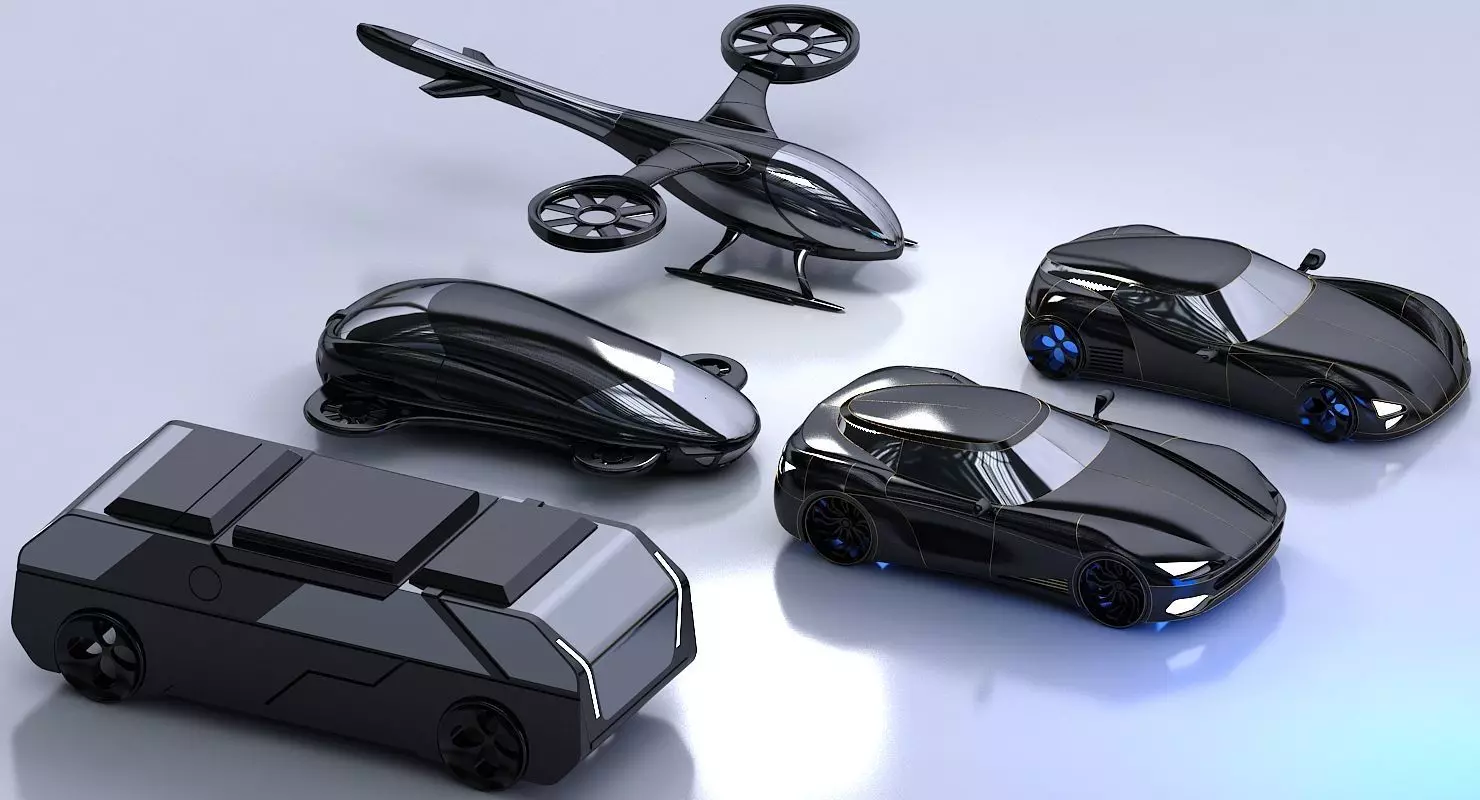 Futuristic Car Collection 1001 3D model_0