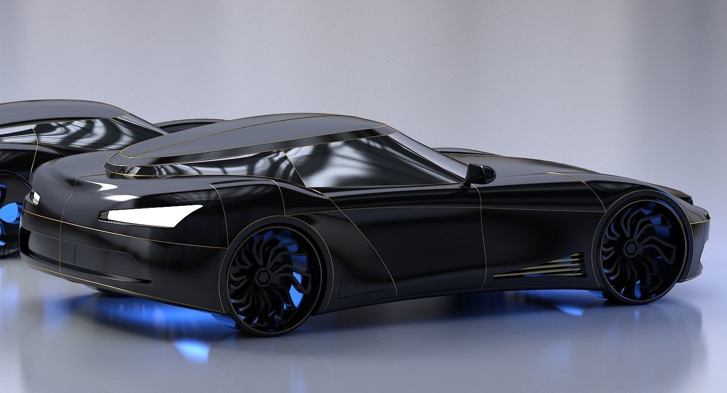 Futuristic Car Collection 1001 3D model_2